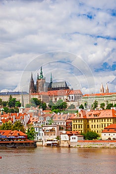 Prague historical center with St. Vitus Cathedral