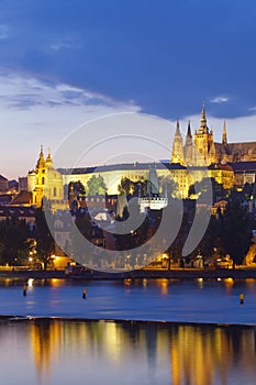 Prague - hradcany castle at dusk