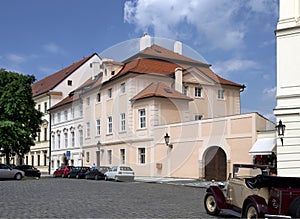 Prague - Hradcany Square with historic residential buildings