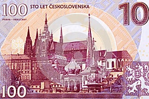 Prague - Hradczany from Czechoslovak money