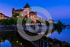 Prague landmark, night view, Czech Republic