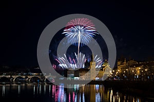 Prague New year`s fireworks 2018