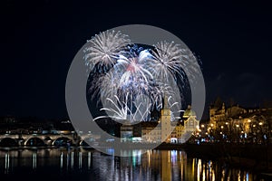 Prague New year`s fireworks 2018