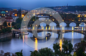 Prague at night