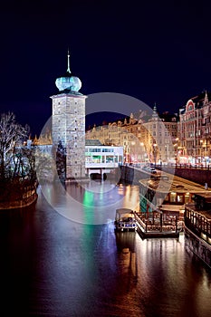 Prague at night, the capital, Hradcany