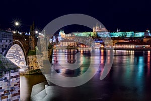 Prague at night, the capital, Hradcany