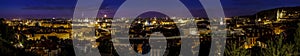Prague by night, panoramic view.