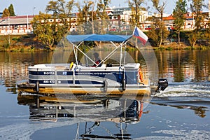 Hol Ka fery boat on Vltava river in Prague