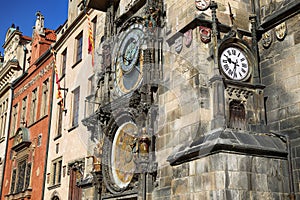The Prague old City Hall and Astronomical clock Orloj at Old Tow