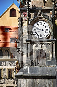 The Prague old City Hall and Astronomical clock Orloj at Old Tow