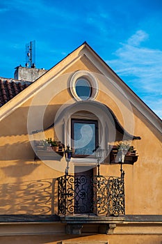 Prague old town antique buildings architecture