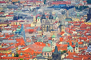 Prague and Old Town Church, Czech Republic