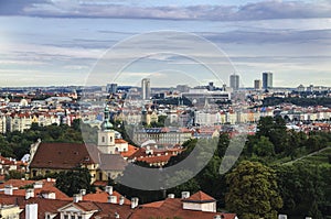 Prague Old Town Square and Church of Mother of God before Tyn in Prague, Czech Republic.