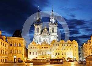 Prague Old town square, Tyn Cathedral