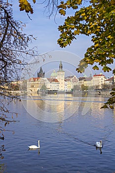 Prague old town and Vltava river, Czech Republic