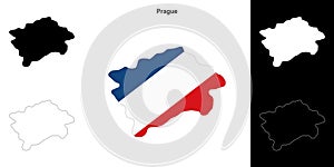 Prague outline map