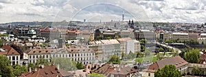 Prague panorama city skyline and Charles Bridge