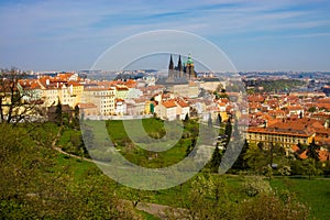 Prague panorama with St. Vitus Cathedral