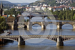 Prague - Panoramic view and Charles Bridge