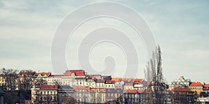 Prague - Podoli Quarter as seen from the Vltava River.