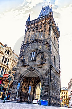 Prague Powder Gate, a gothic tower in the Old City