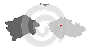 Prague outline map