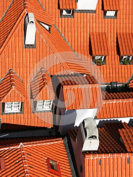 Prague roofs