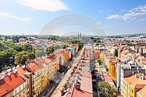 Prague roofs, view from the bridge, Czech Republic