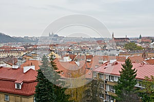 Prague roofs in the Vysehrad area.