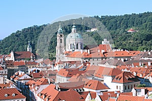 On the Prague rooftops view from