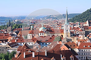 On the Prague rooftops view from