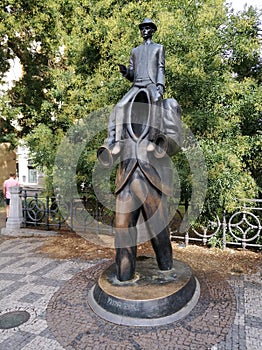 Prague - Sculpture showing Franz Kafka