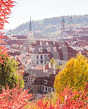 Prague skyline in the autumn