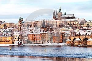 Prague at snow time