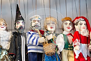 Prague souvenirs, traditional puppets