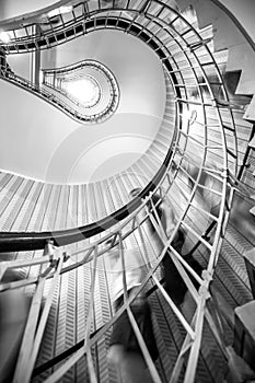 Spiral Staircase. Abstract image of stairs in shape of light bulb