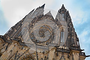 Prague St Vitus cathedral front facade