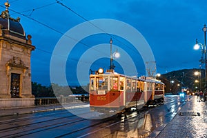 Prague street view at night