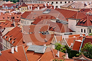 Prague traditional red roofs. Prague Czech republic