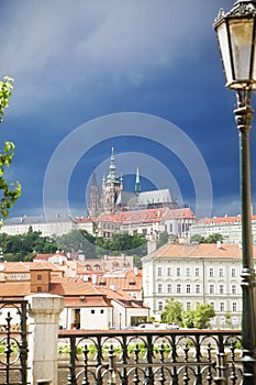 Prague under cloudscape