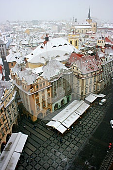 Prague under snow.