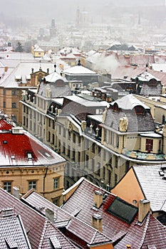 Prague under snow.