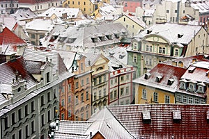 Prague under snow.