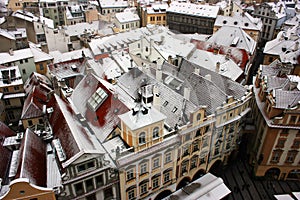 Prague under snow