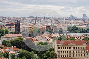 Prague and Vltava River viewed from Hradcany Prague Czech Republic