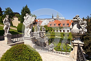 Prague - vrtba garden and hradcany castle photo