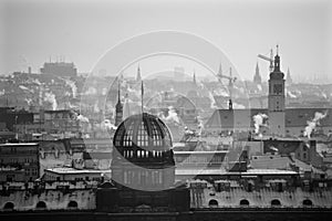 Prague in winter from LetnÃ¡ hill.