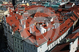 Praha - Prague, roofs the capital city of the Czech Republic