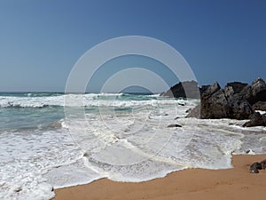 Adraga Beach, Praia da Adraga, Portugal just before sunset