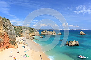 Praia da Dona Ana at Lagos on the Algarve in Portugal photo